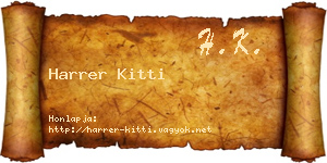 Harrer Kitti névjegykártya